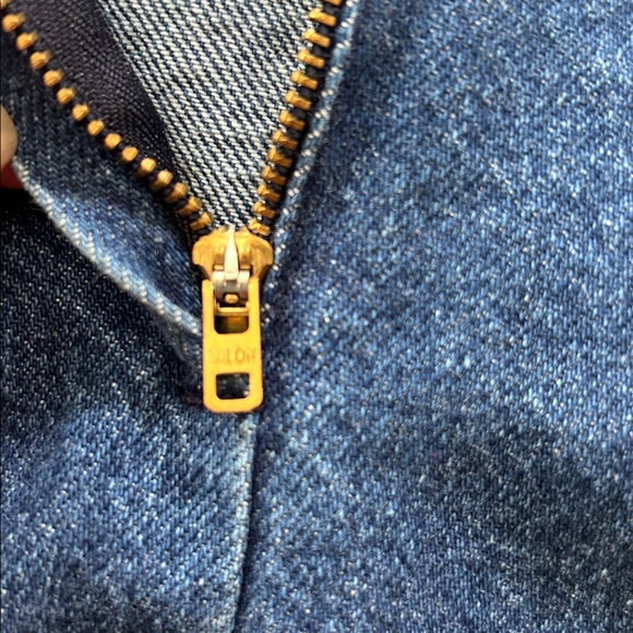 VINTAGE 80s High-Waist Denim Pencil Skirt Midi Length - Picture 7 of 10